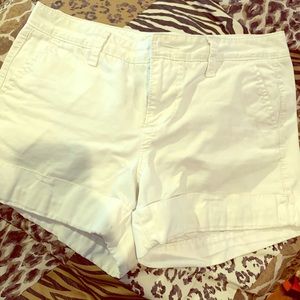 OLD NAVY low rise white cuffed shorts